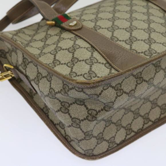GUCCI GG Supreme Web Sherry Line Hand Bag 2way Beige Red 41 02 039 Auth 64239 - Picture 16 of 16